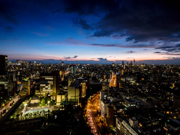 istock Observation room night view in Japan 695041548