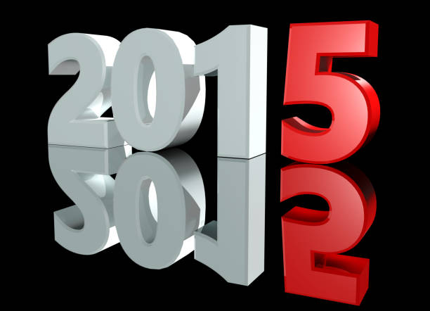 istock Shining 3D text New Year 2015 on black background with reflection 695048544