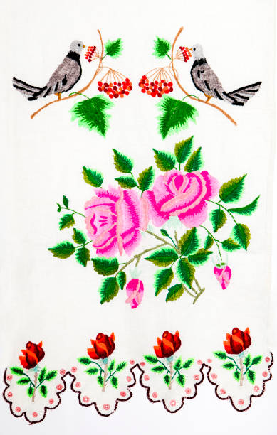 istock Ukrainian folk embroidery, handmade 695049688
