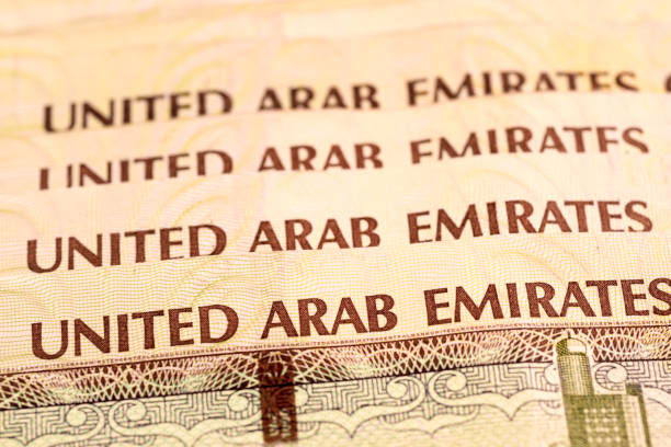 istock Close up Dirhams currency note and coins, AED, United Arab Emirates 695062364