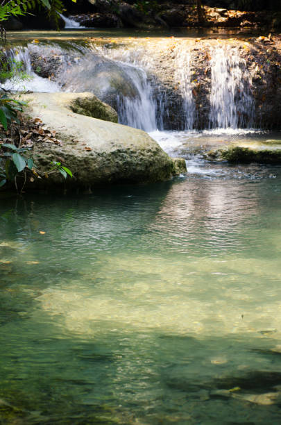 eravan cascade - erawan national park beauty in nature waterfall photos et images de collection