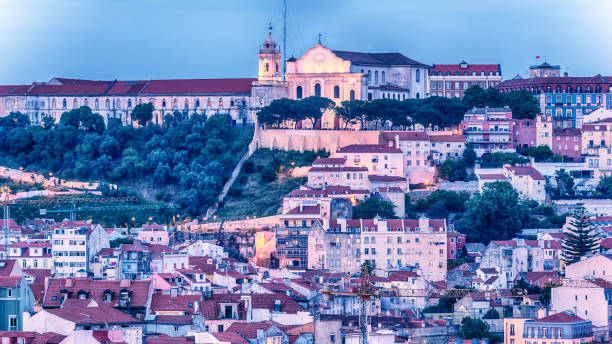 istock Lisbon, Portugal: aerial view the old town 695084014