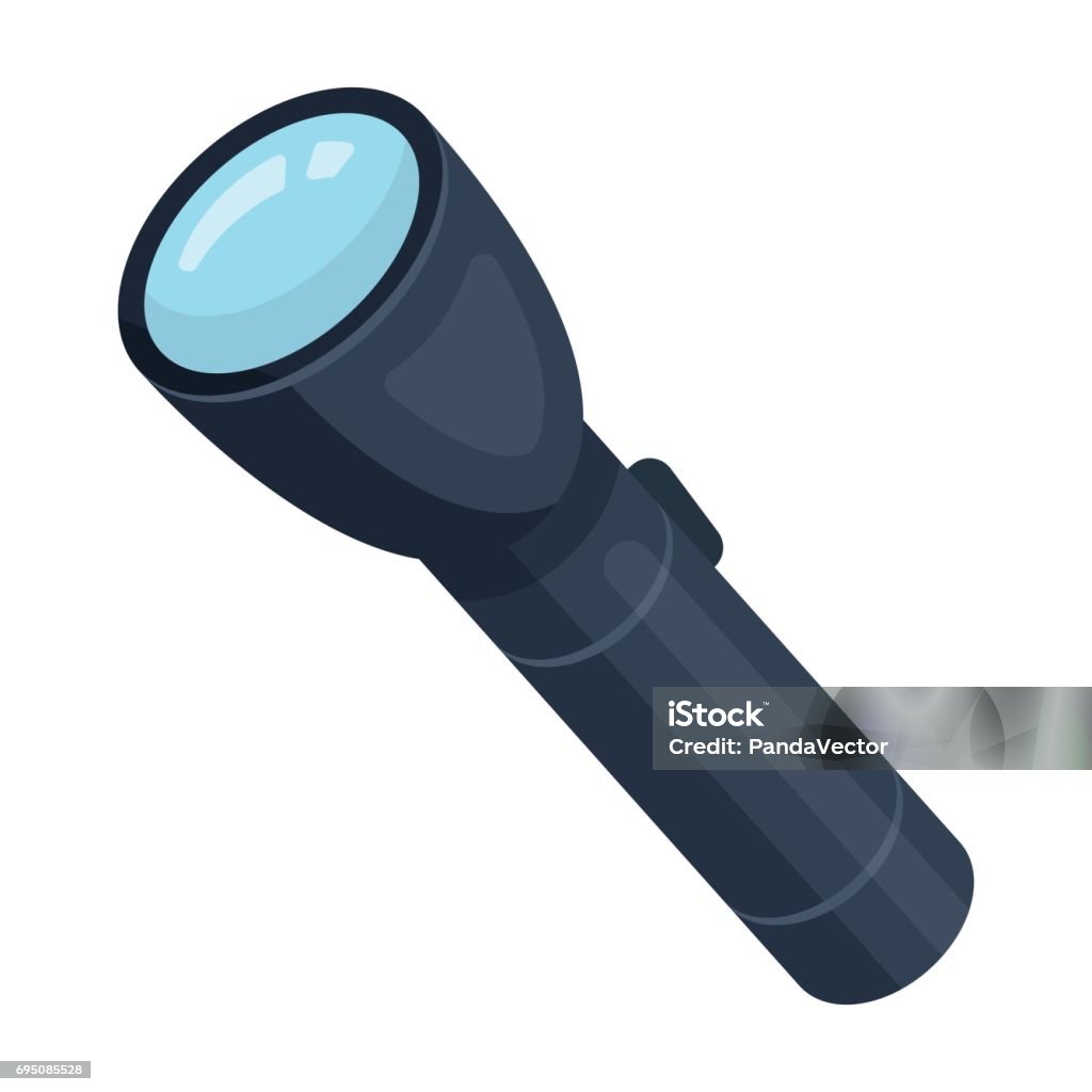 Flashlight, lighting facility for the detective. Outfit of a detective.Detective single icon in cartoon style vector symbol stock illustration. Flashlight, lighting facility for the detective. Outfit of a detective.Detective single icon in cartoon style vector symbol stock web illustration. Flashlight stock vector
