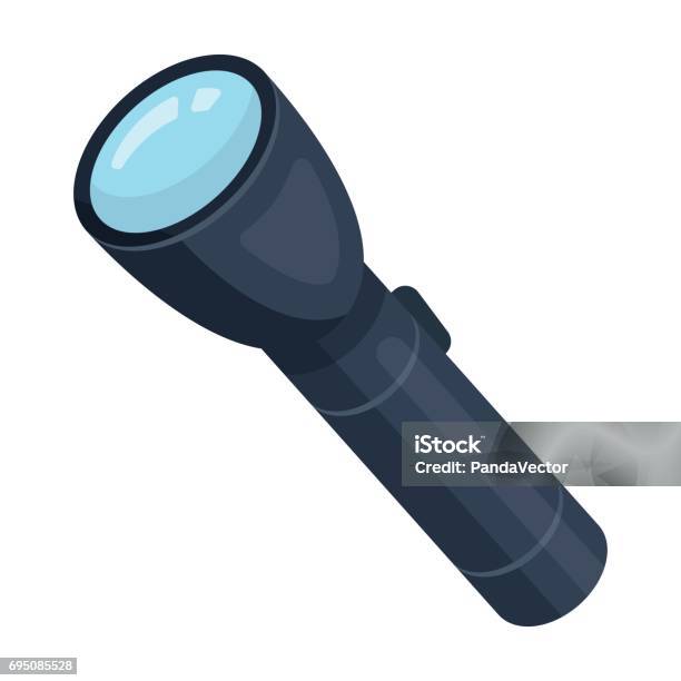 Flashlight Lighting Facility For The Detective Outfit Of A Detectivedetective Single Icon In Cartoon Style Vector Symbol Stock Illustration Stock Illustration - Download Image Now