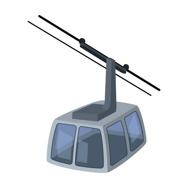 istock Cable car. Funicular for climbing in the mountains. Holiday winter transport.Transport single icon in cartoon style vector symbol stock illustration. 695085626