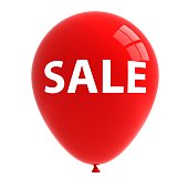 istock Balloon red shopping sale isolated 695107508