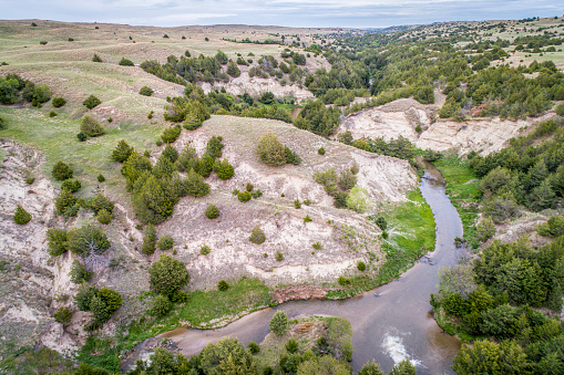 Río de lúgubres en colinas de arena de Nebraska photo