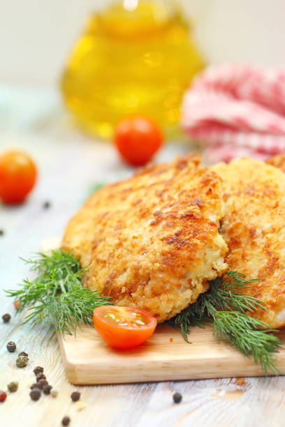 istock Fried chicken fillet in bread crumb 695110686