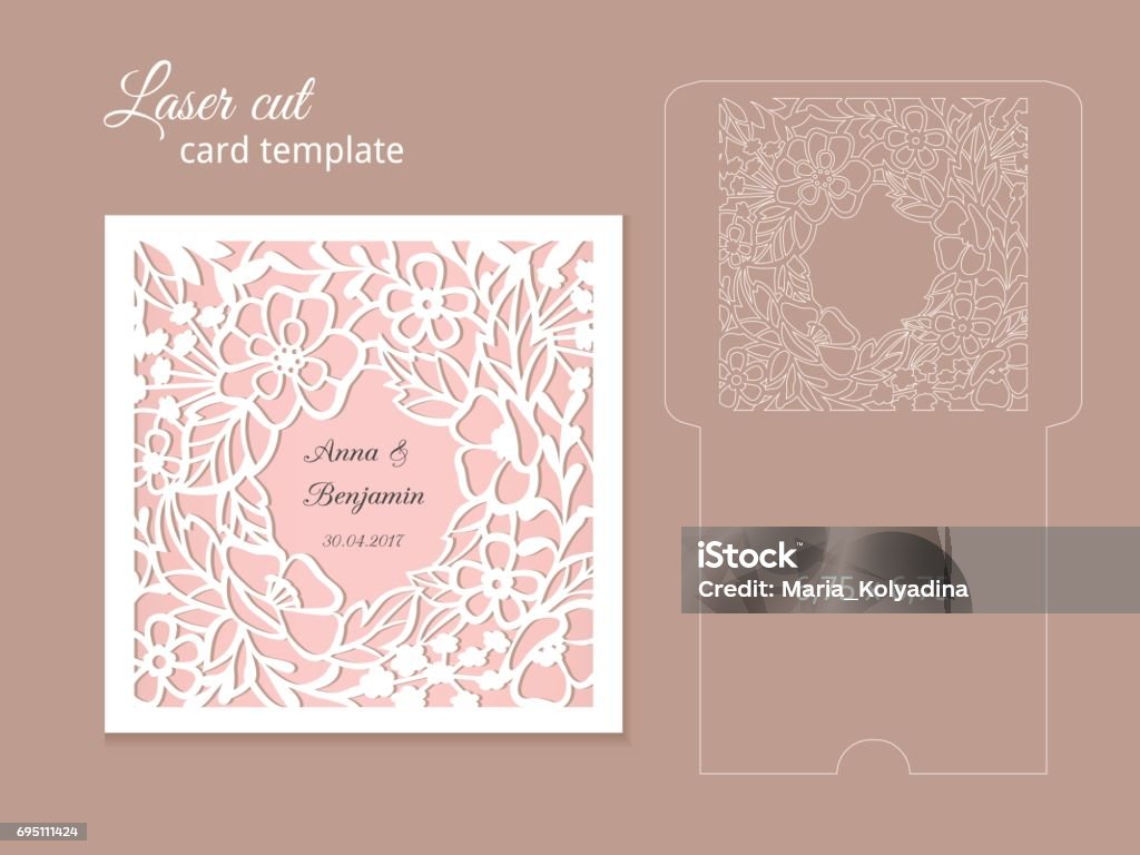 Cutter Cut Invitation Laser Cut Invitation Card Template Stock Illustration - Download Image ...
