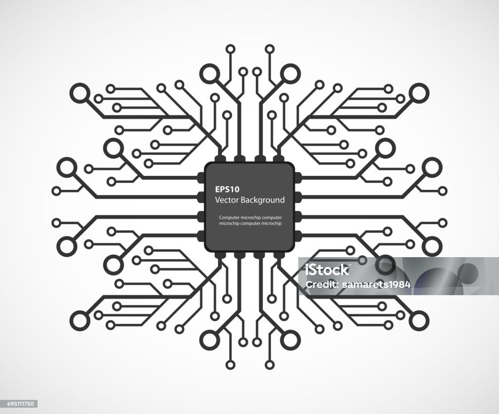 Elektronischen chip. - Lizenzfrei CPU Vektorgrafik