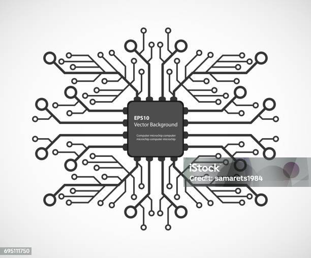 Chip Elettronico - Immagini vettoriali stock e altre immagini di Processore - Processore, Chip del computer, Vettoriale