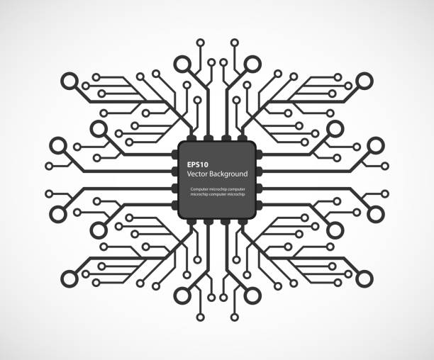 電子チップます。 - electronics industry circuit board computer chip engineering点のイラスト素材／クリップアート素材／マンガ素材／アイコン素材