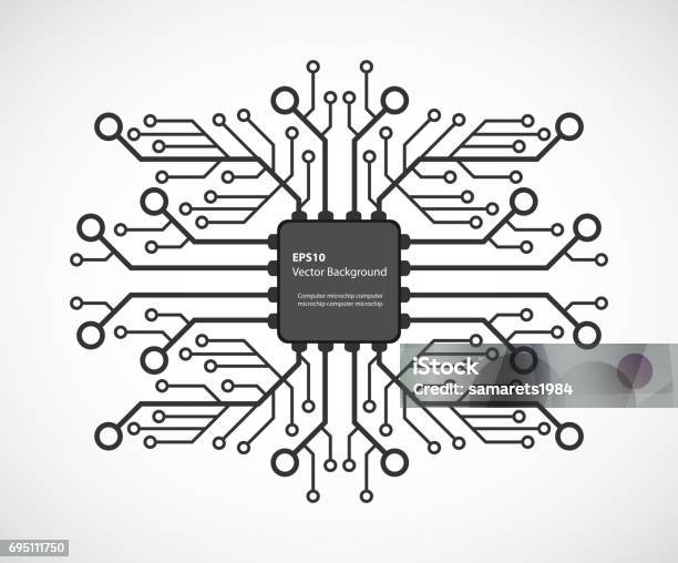 Computer Chip Page Border Electronic Chip Stock Illustration - Download Image Now - Vector, CPU ...