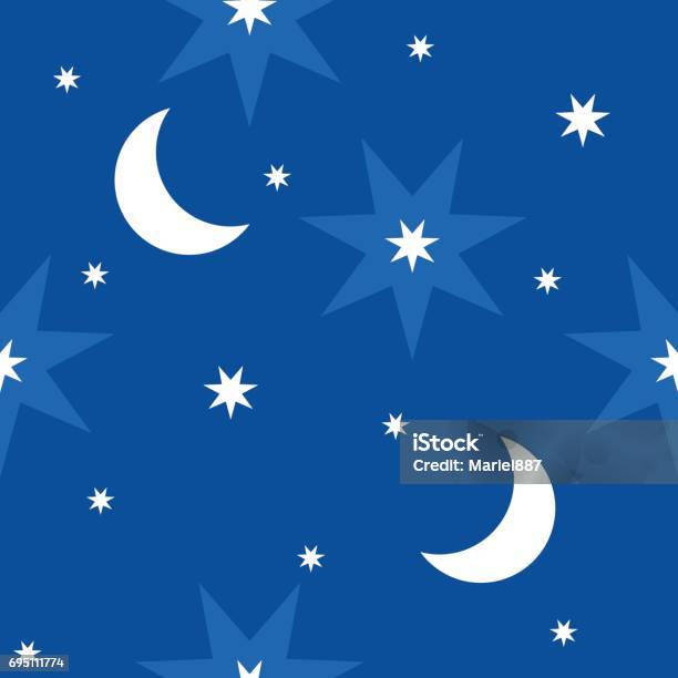 Vector Pattern Night Seamless Pattern With Night Scene Stock Illustration - Download Image ...