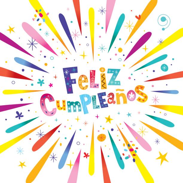 Feliz Cumpleanos Feliz cumpleaños en baraja española - ilustración de arte vectorial