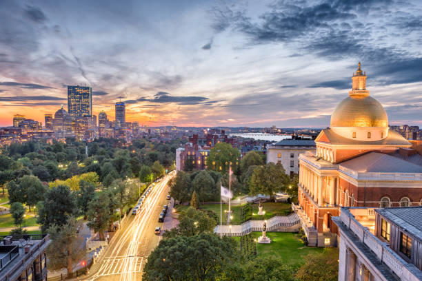 boston, massachusetts, stati uniti - boston skyline city massachusetts foto e immagini stock