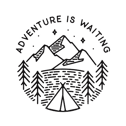 Inspirational vector illustration - Adventure is waiting