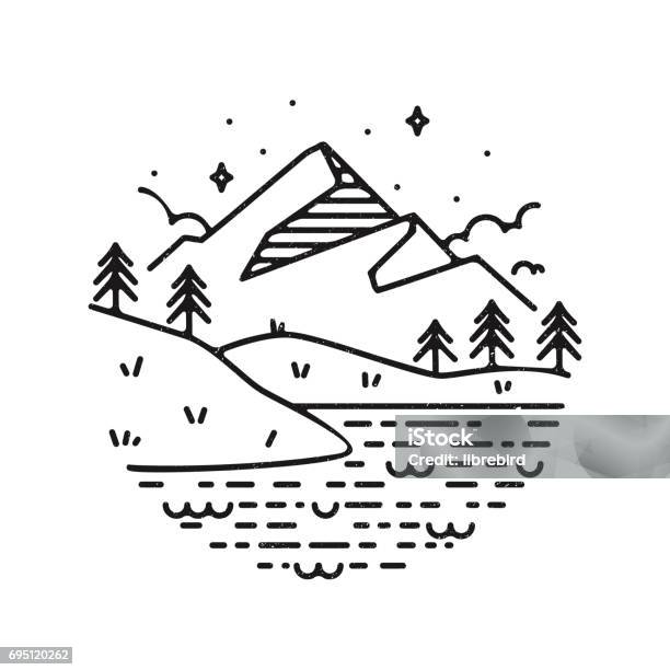 Ilustración de Ilustración De Vector De Inspiración y más Vectores Libres de Derechos de Montaña - Montaña, Logotipo, Lago