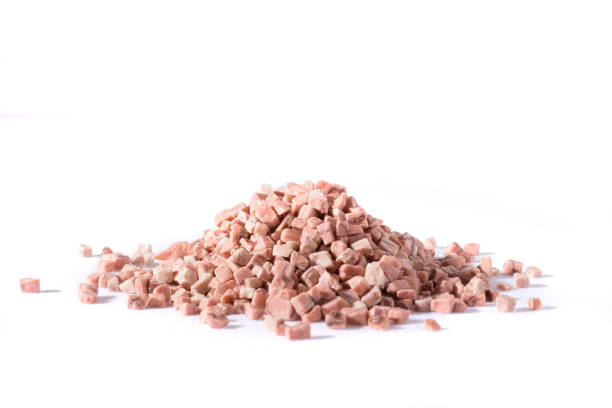 istock beautiful natural pink stone scattered on a white background 695122984