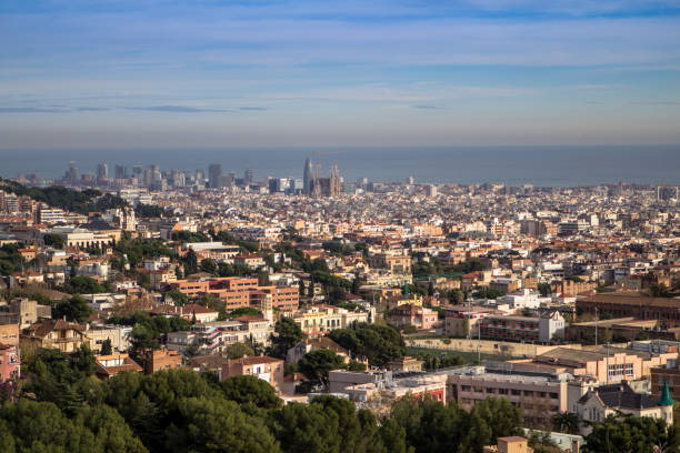 istock Panorama of Barcelona, Spain 695123052