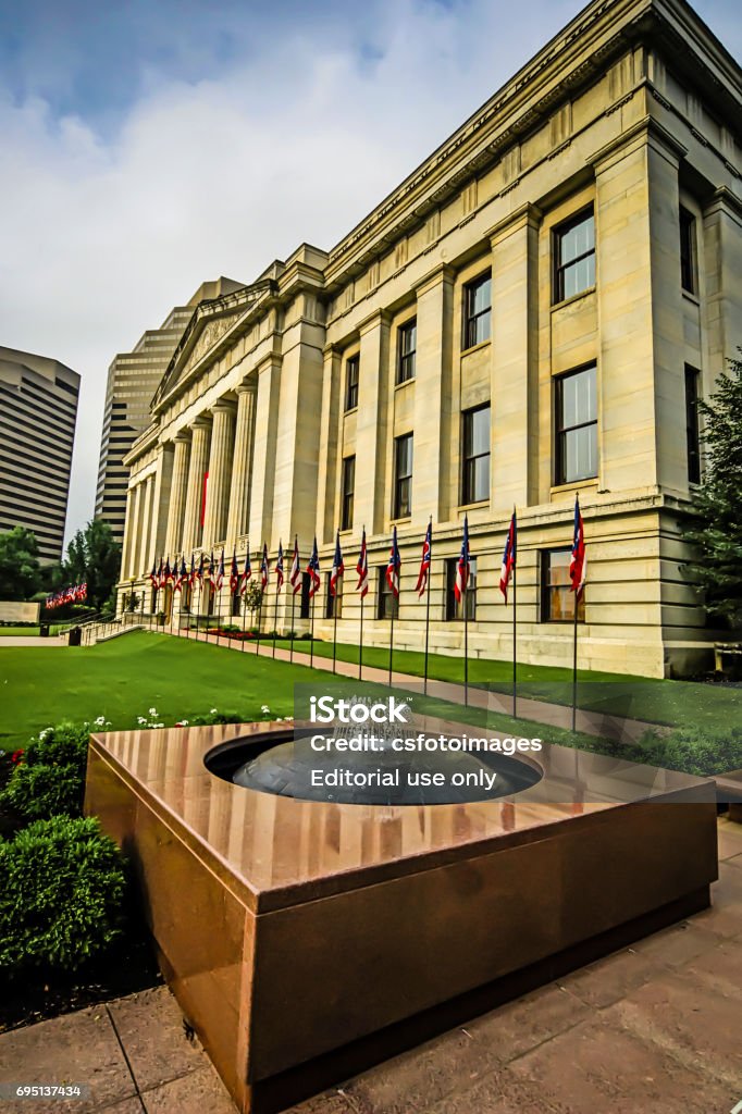 The State Capitol building in downtown Comubus, OH USA Architectural Column Stock Photo