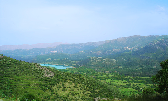 Haute Balagne Panorama  with view of Lac de Codole on Corsica island