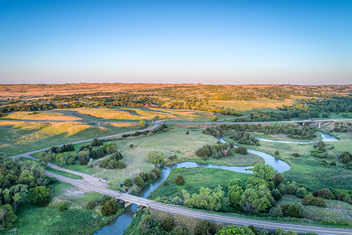 vista aérea del río triste en Nebraska photo
