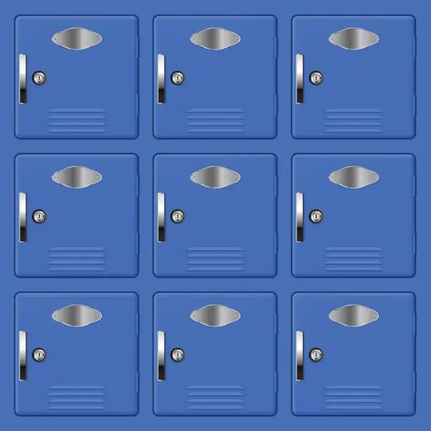 Vector illustration of Square storage lockers