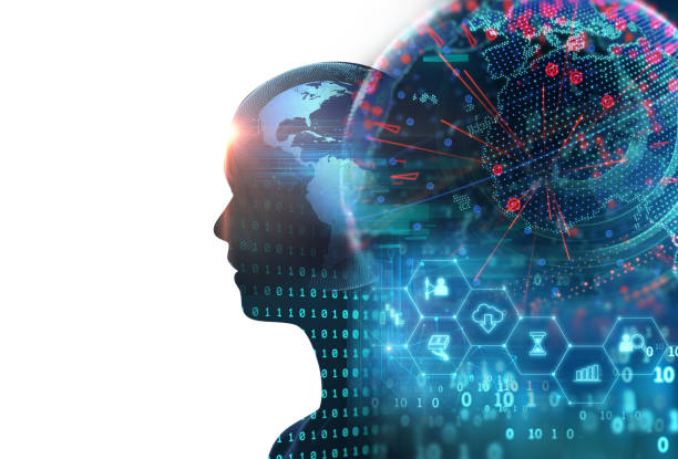 istock double exposure image of virtual human 3dillustration 695144444