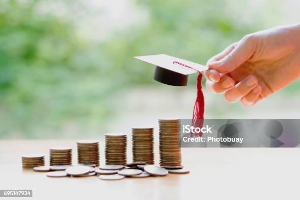 Saveing De Mujer Para La Educación Foto de stock y más banco de imágenes de Educación - Educación, Préstamo, Dinero