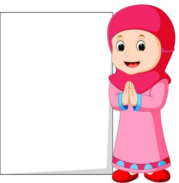 Happy Muslim Girl Cartoon Holding Blank Sign Stock Illustration - Download  Image Now - Active Lifestyle, Arab Culture, Beauty - iStock