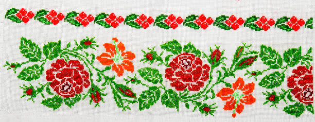istock Ukrainian folk embroidery, handmade 695167340