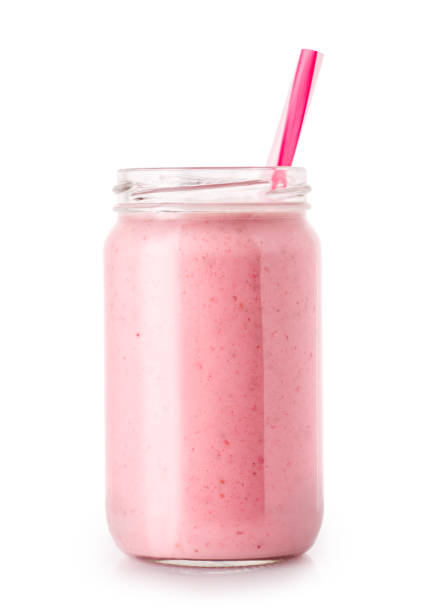 istock strawberry smoothie in jar 695168020