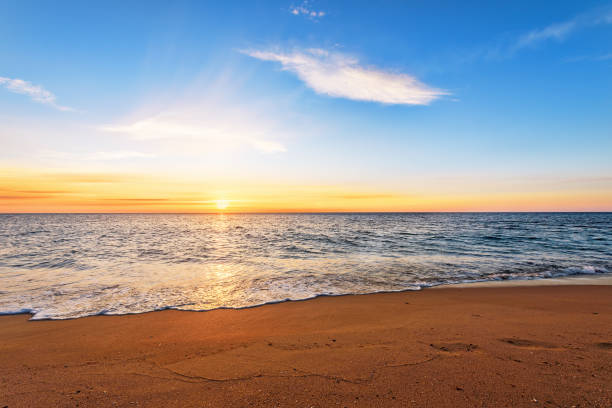 istock Seascape during sundown. Beautiful natural seascape. 695171898