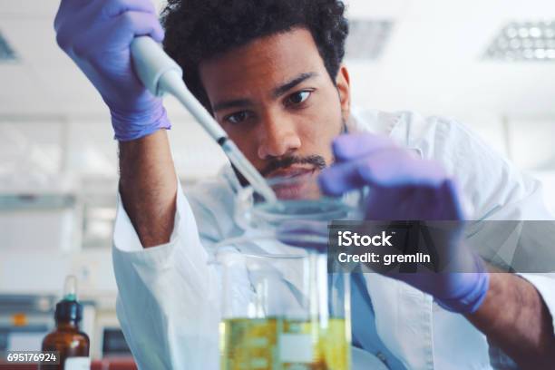 Young Scientist Working In Laboratory Stock Photo - Download Image Now - Scientist, Laboratory, Chemist