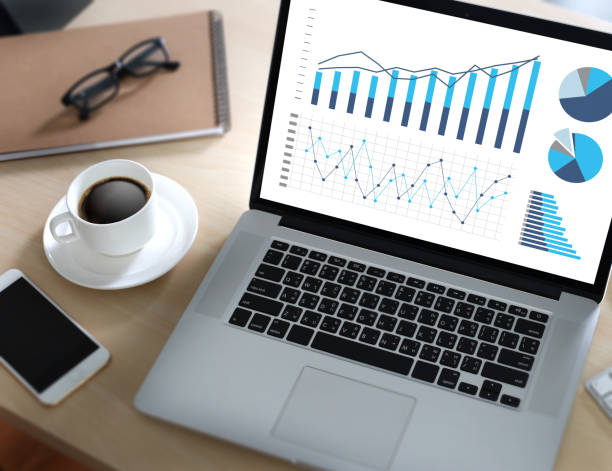 istock Statistics Analysis Business Data Diagram Growth Increase Marketing Concept , digital tablet and graph financial with social network diagram 695177924