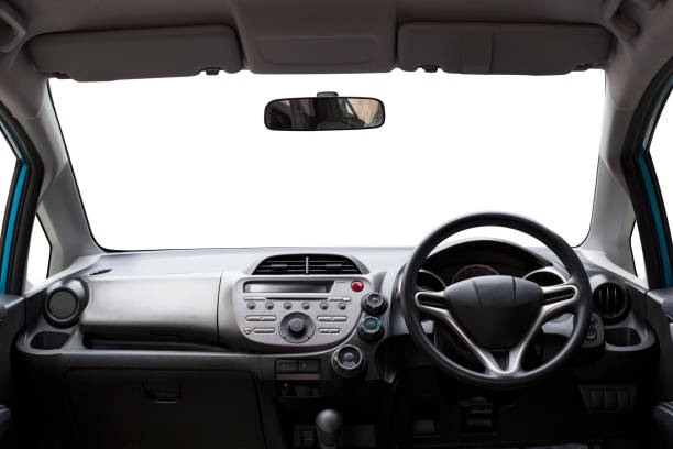 istock Car inside, Interior of modern car isolated white background. 695180594