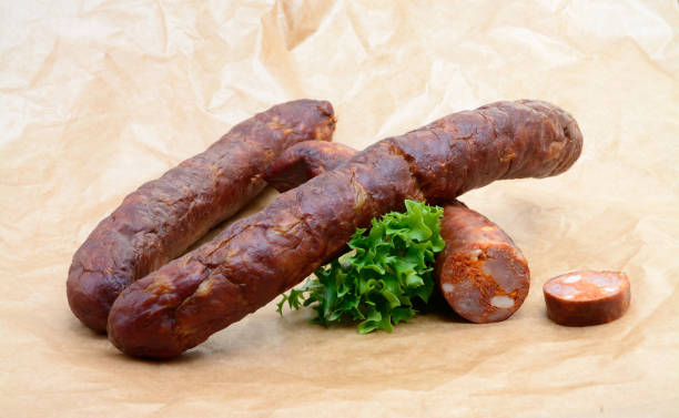 istock Delicious high quality smoked sausage 695180864