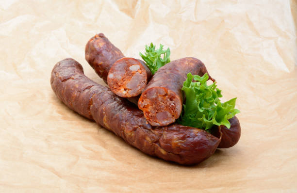 istock Delicious high quality smoked sausage 695180876
