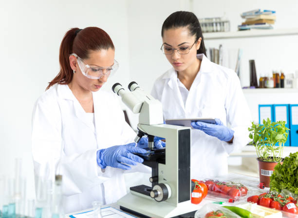 istock Two female microbiologists making researches in laboratoty 695190290