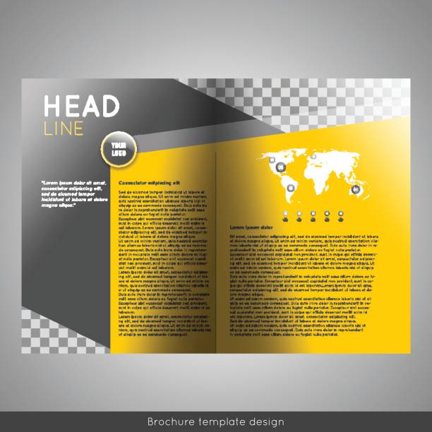 istock Corporate bi-fold brochure template design. Annual report, presentation, book cover or flyer 695194738