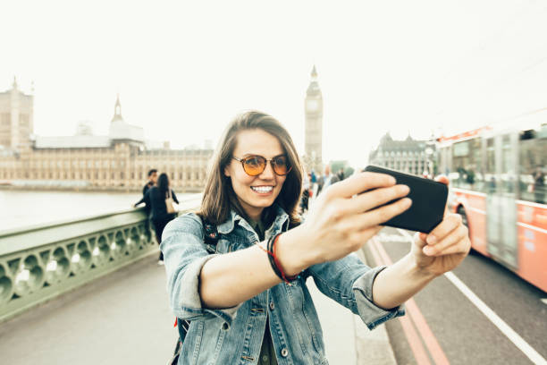 istock Young woman taking selfie 695195904