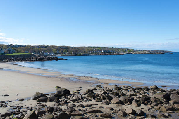 istock Rockport Harbor  with blue and clean sky 695218988