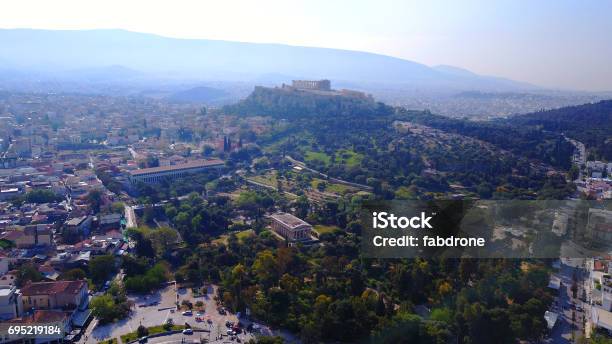 Aerial Drone Photo Of Archaeological Site Of Kerameikos Athens Histotric Center Attica Greece Stock Photo - Download Image Now