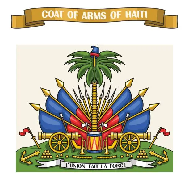 Vector illustration of Vector illustration on theme Haitian Coat of Arms