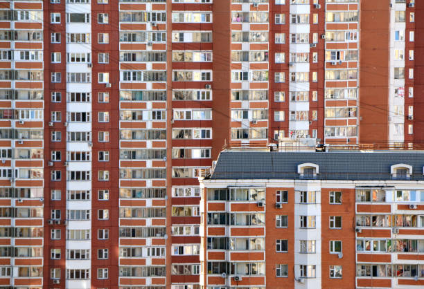 Type of residential multi-storey buildings stock photo
