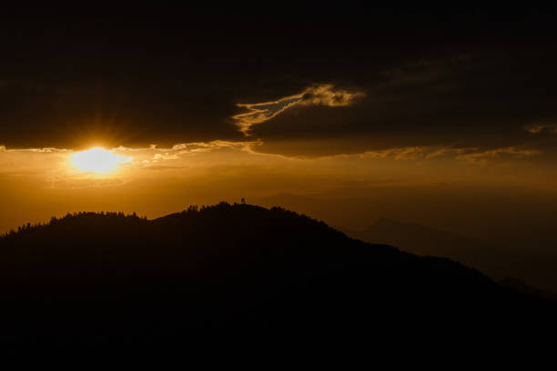 istock Amazing sunset view on top of the  mountains 695249742