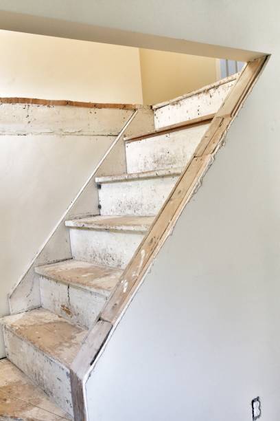 istock 1900s House Construction Renovation Wooden Stairs 695264676