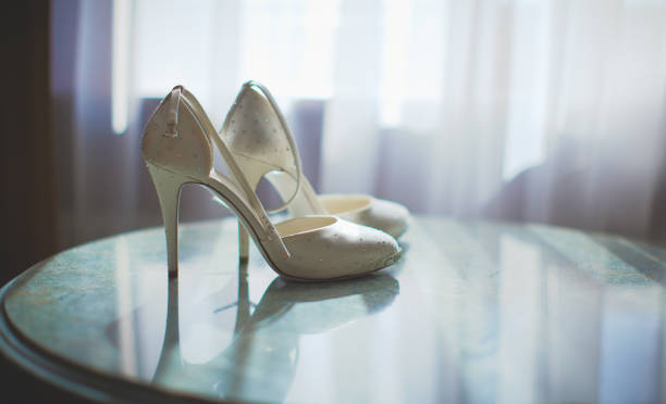 Bridal shoes on high heels