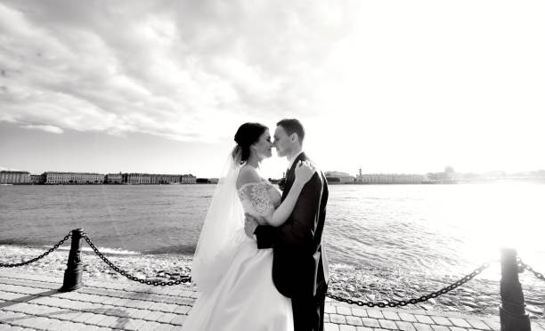 istock Wedding couple on the nature is hugging each other 695273812